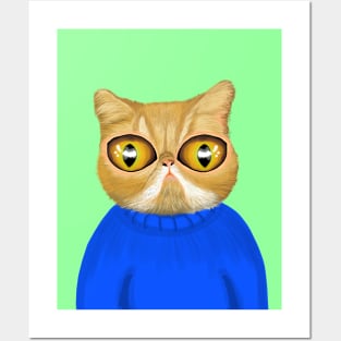 Big-Eyed Cute Kitty Cat Posters and Art